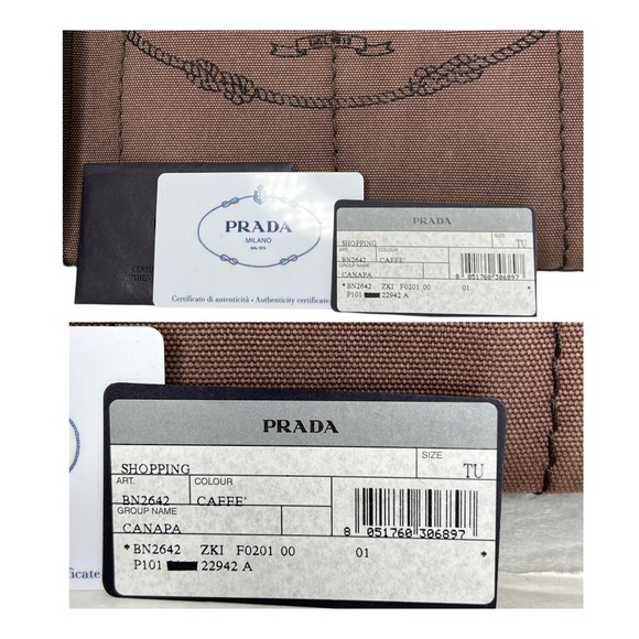 PRADA Canapa Brown Canvas Fabric Removable Crossbody Strap Tote Authentic Japan - Picture 3 of 16